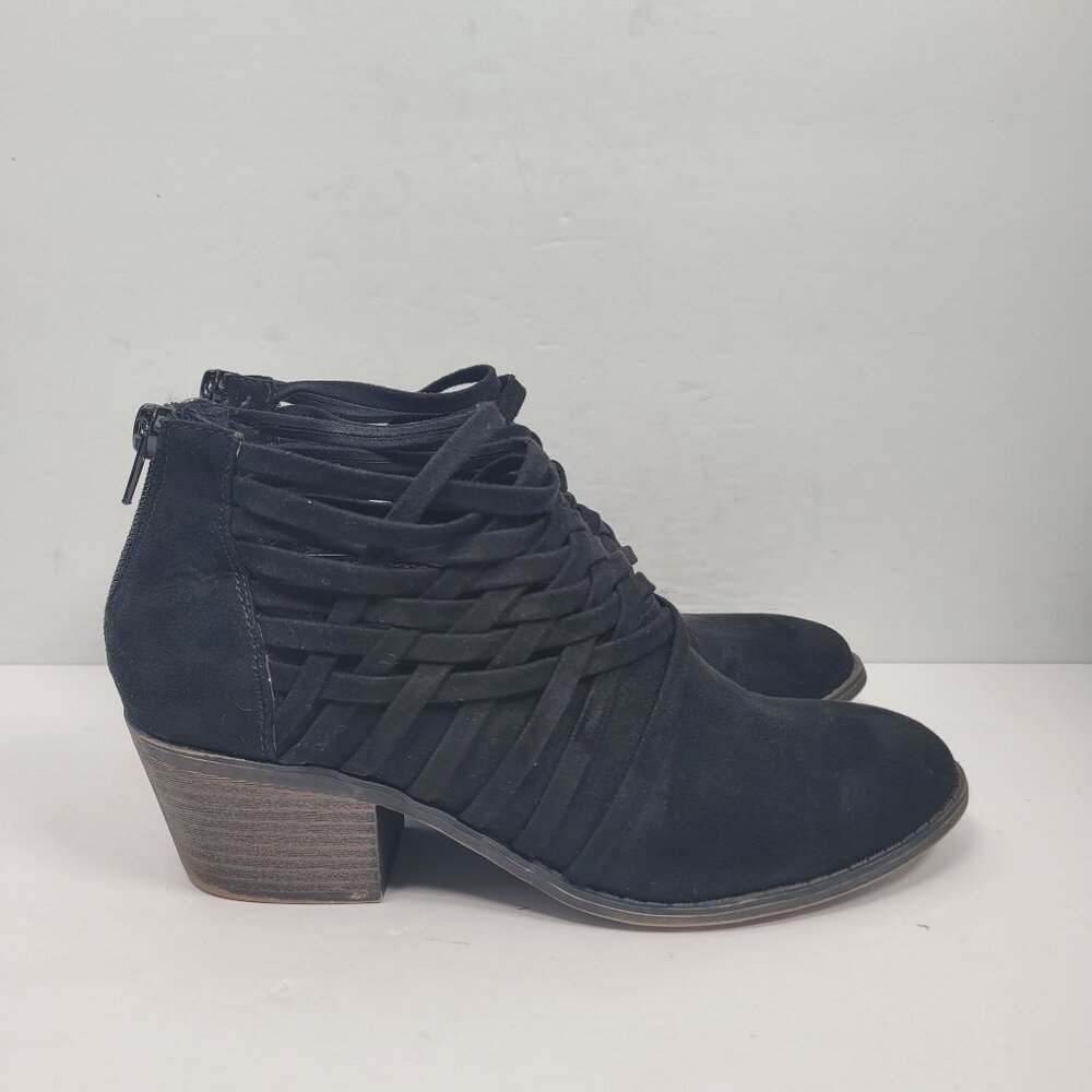 Fergalicious By Fergie Women's Black Back Zip Ankle Boots US Size 6.5M